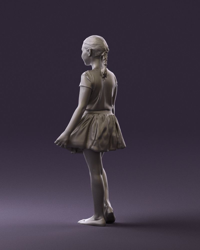 Young girl in white lips skirt 0753 3D Print Ready 3D print model_14