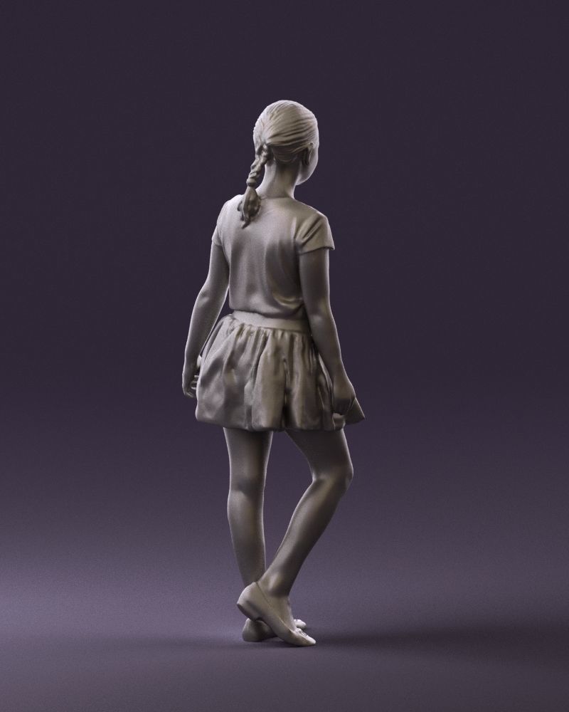 Young girl in white lips skirt 0753 3D Print Ready 3D print model_10