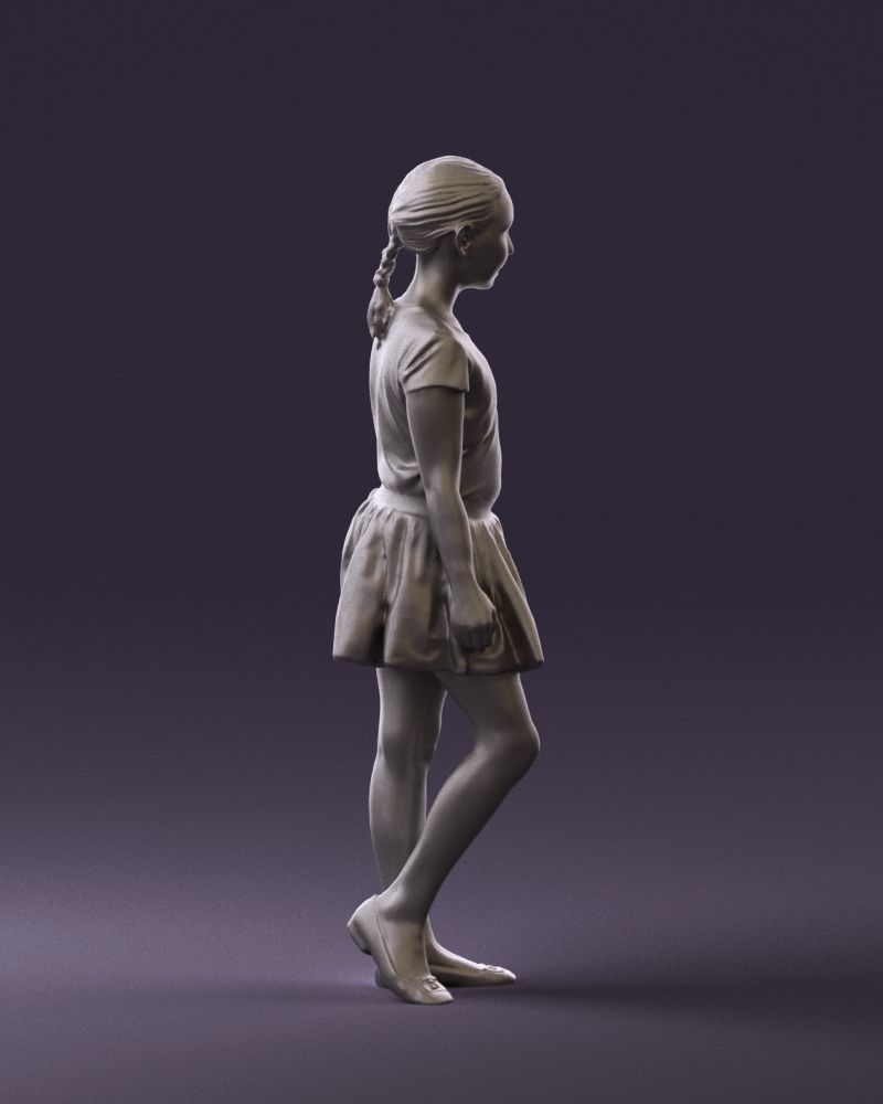 Young girl in white lips skirt 0753 3D Print Ready 3D print model_8