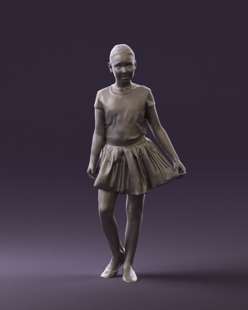 Young girl in white lips skirt 0753 3D Print Ready 3D print model_22