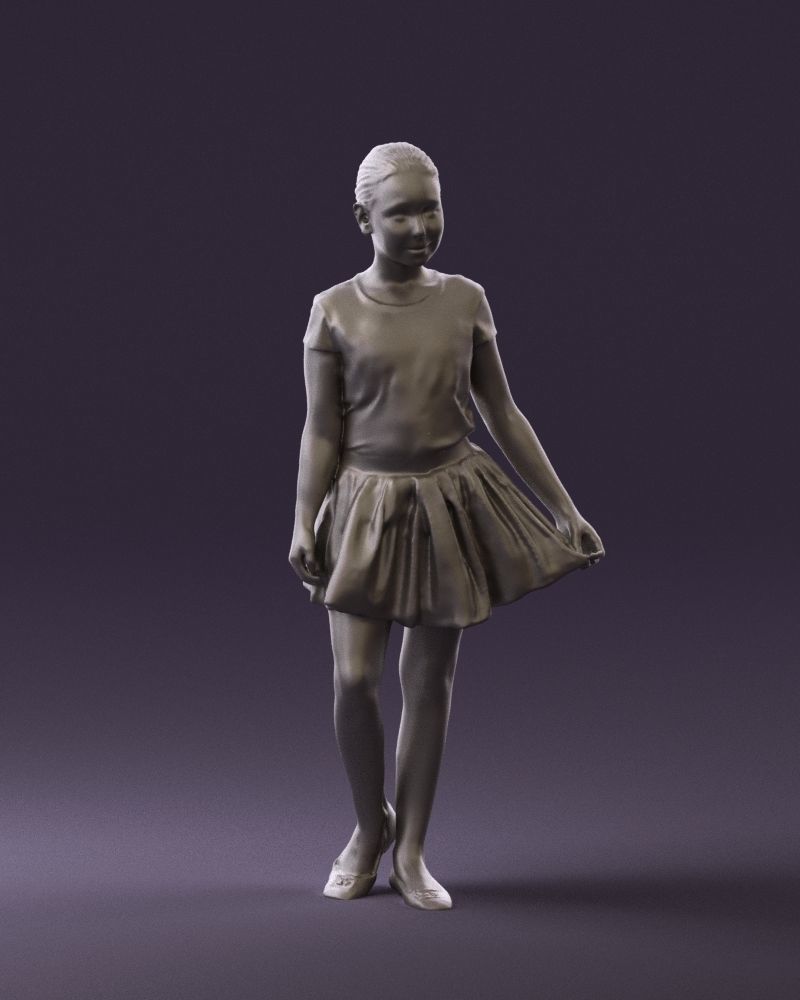 Young girl in white lips skirt 0753 3D Print Ready 3D print model_2