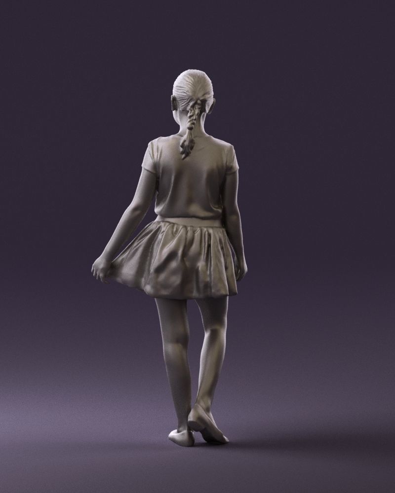 Young girl in white lips skirt 0753 3D Print Ready 3D print model_12