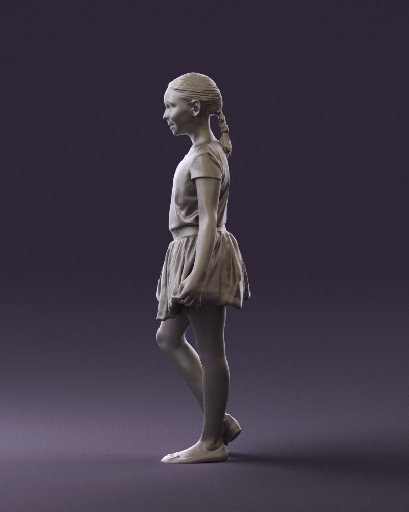 Young girl in white lips skirt 0753 3D Print Ready 3D print model_16