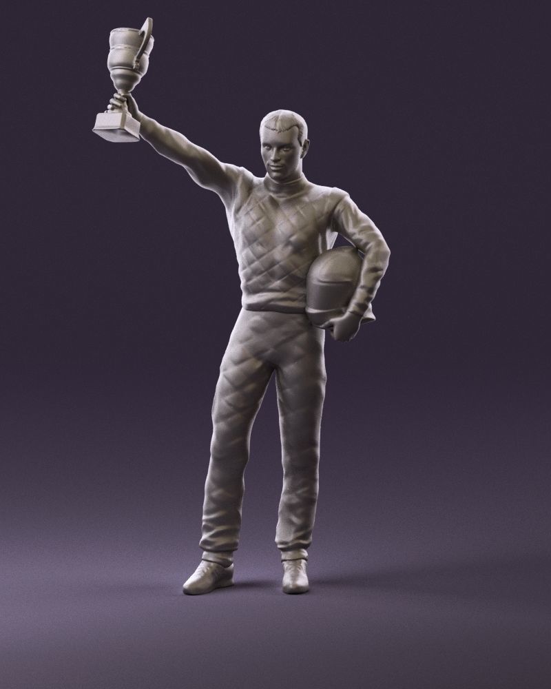 racer in white and cup 1100 3D model_23