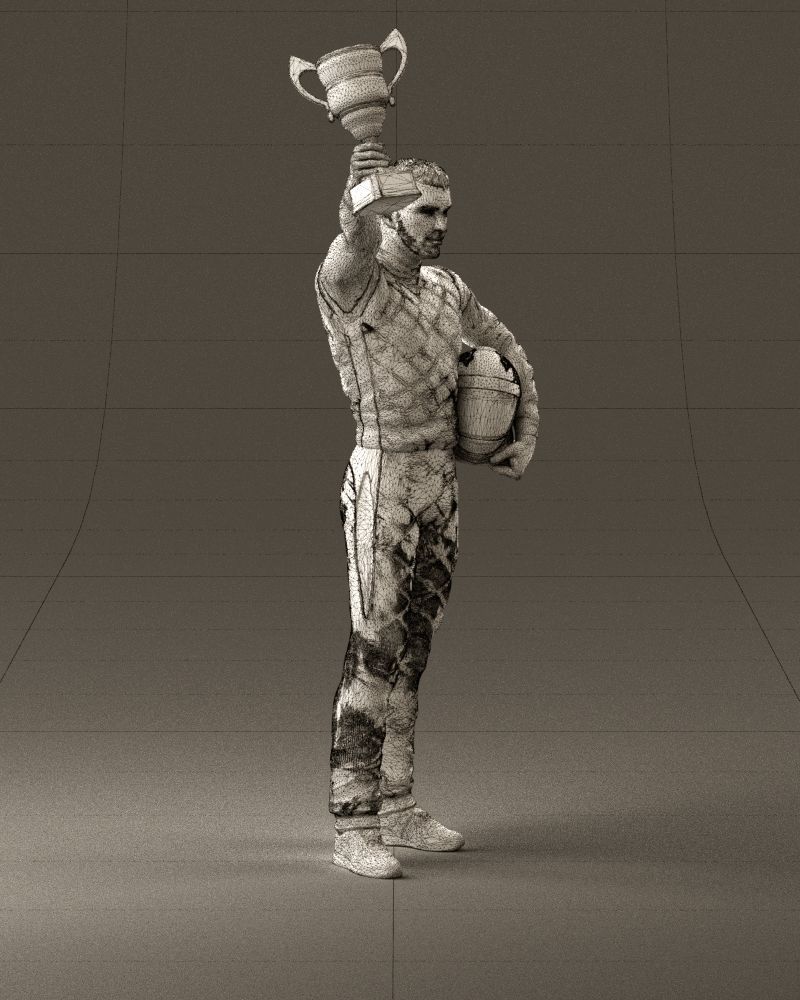 racer in white and cup 1100 3D model_27