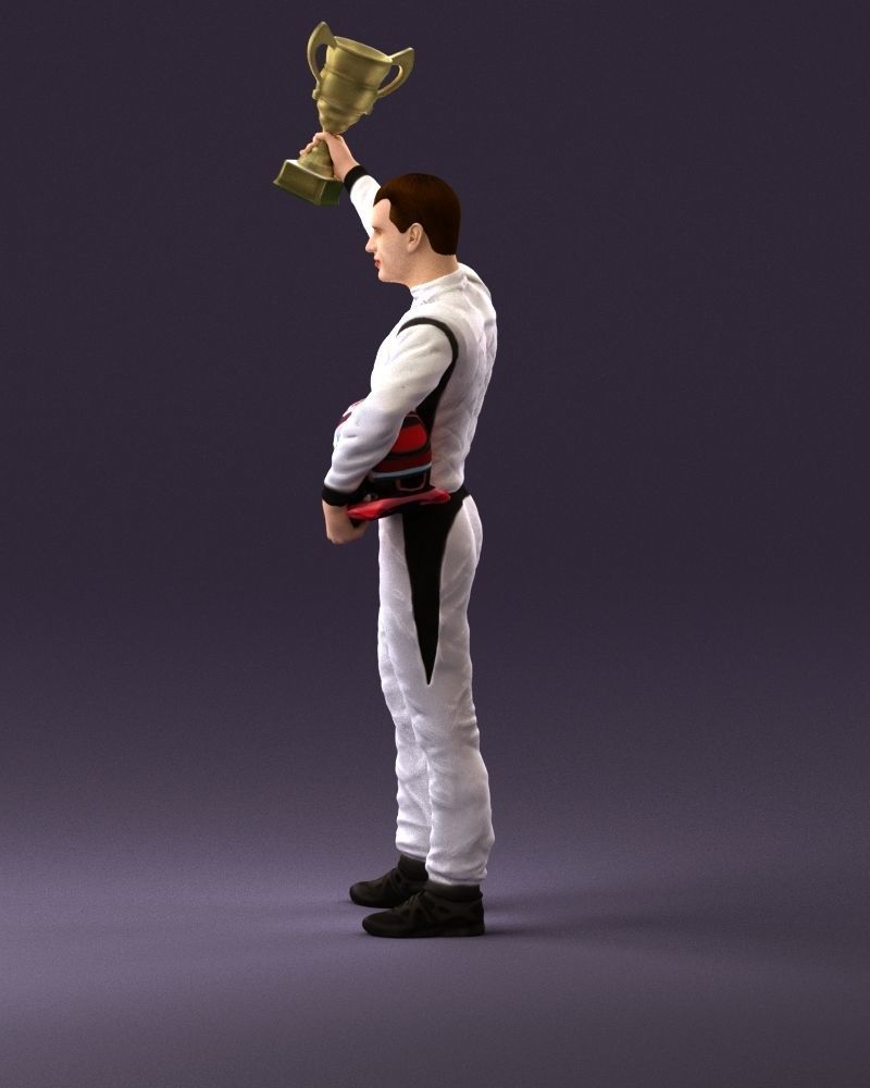 racer in white and cup 1100 3D model_8