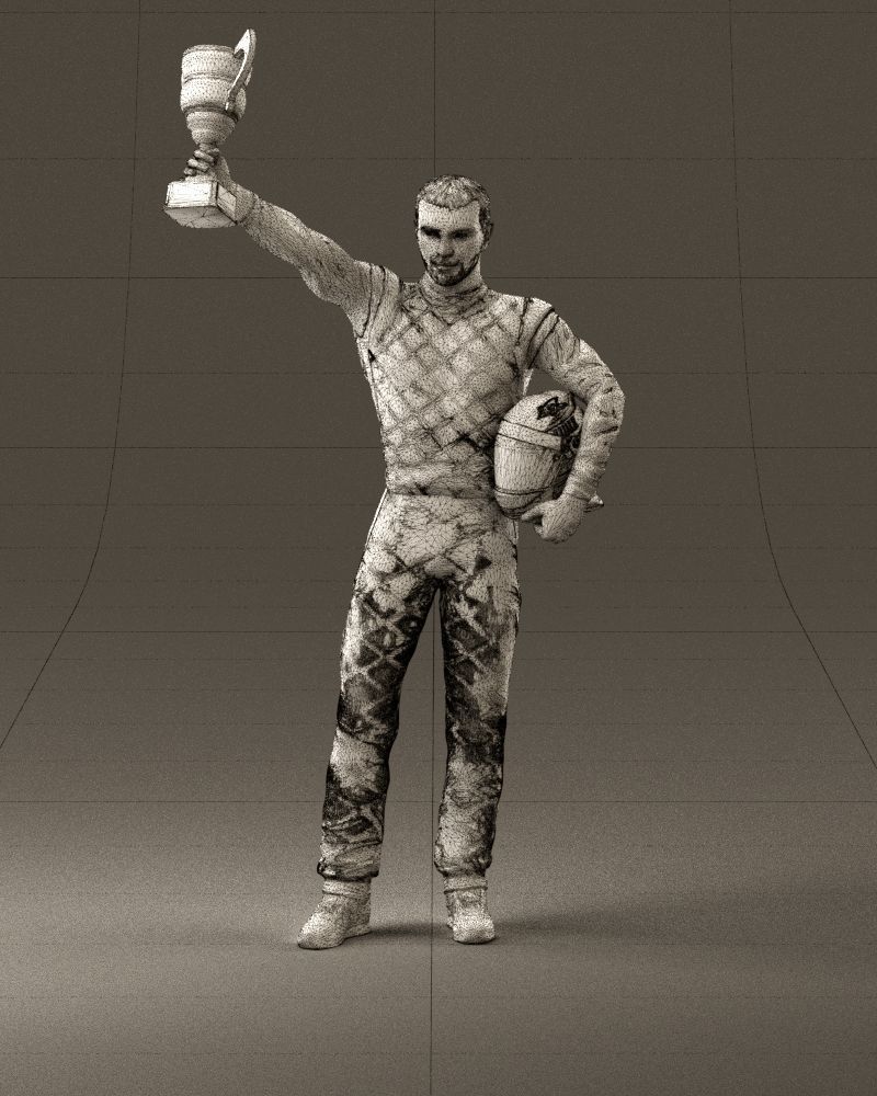racer in white and cup 1100 3D model_24