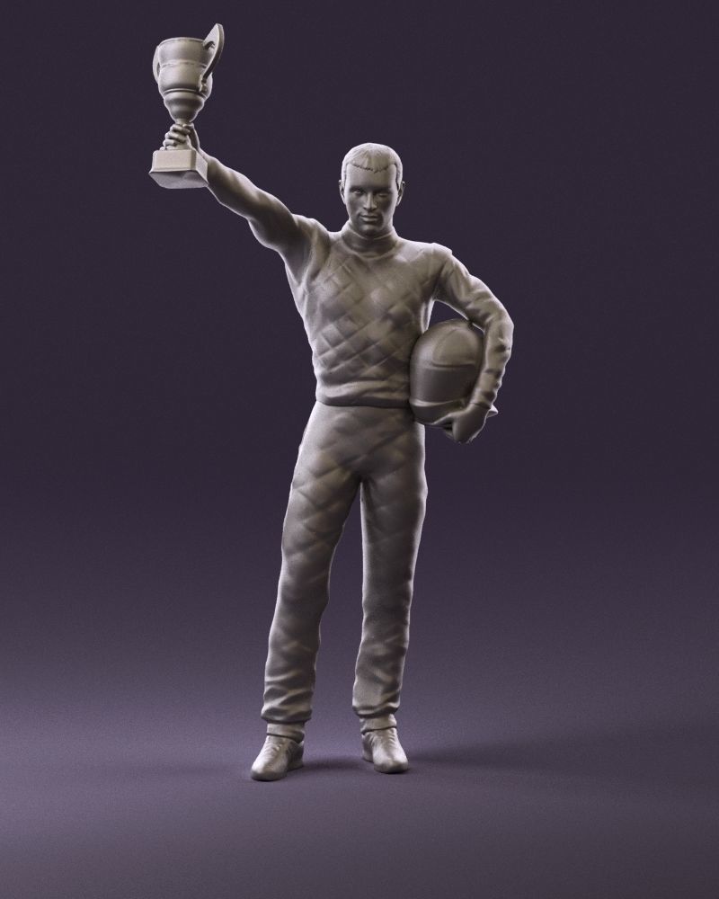 racer in white and cup 1100 3D model_13