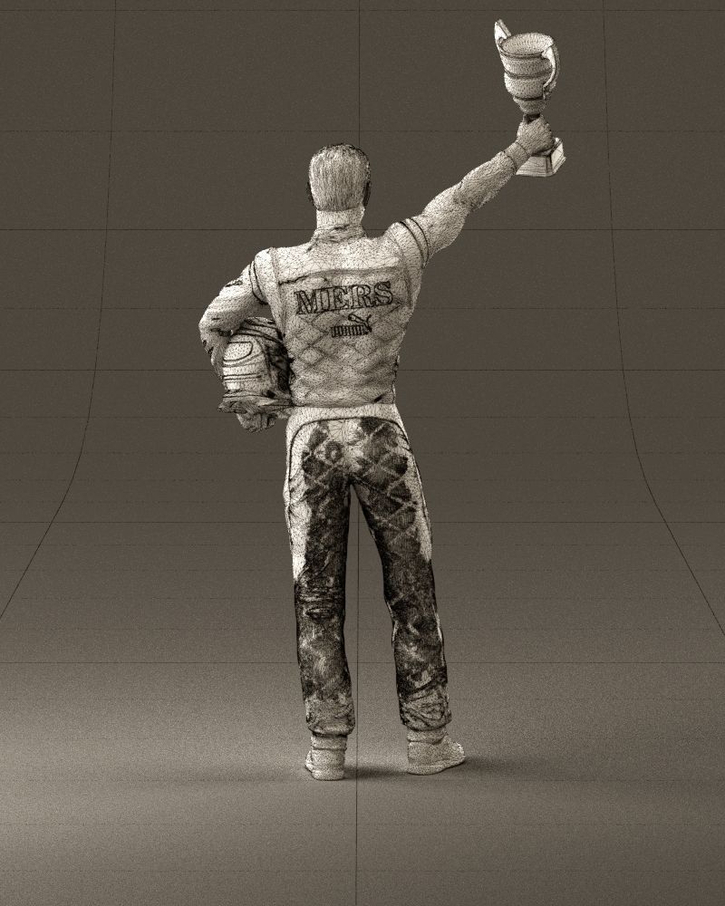 racer in white and cup 1100 3D model_30