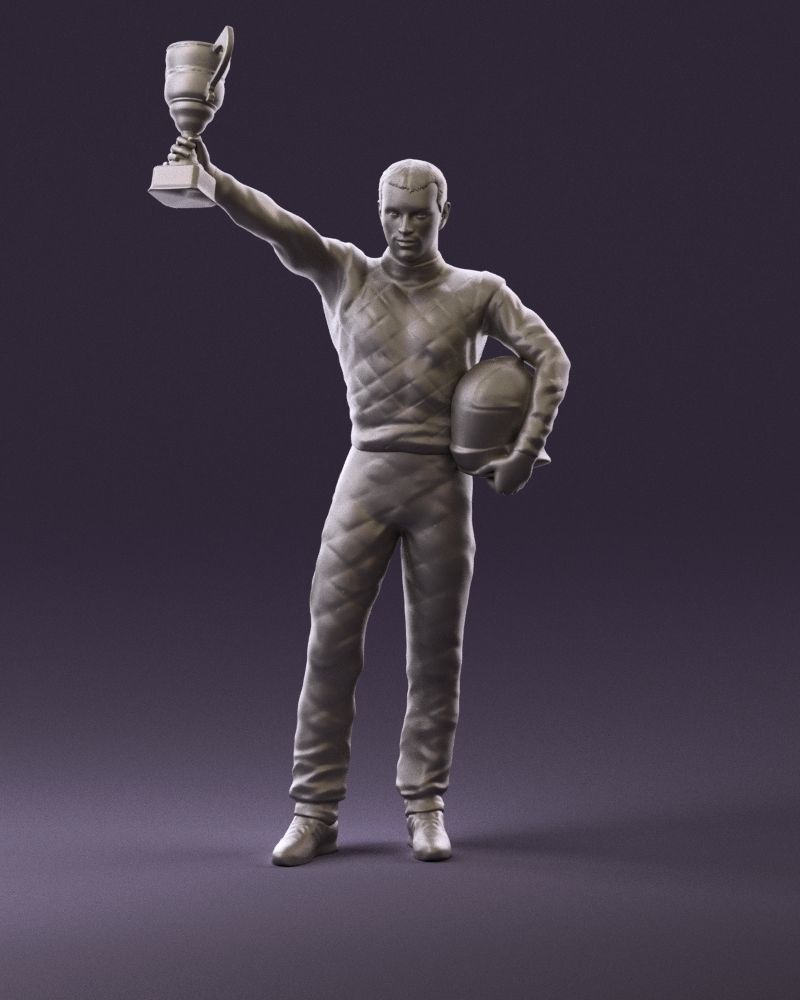 racer in white and cup 1100 3D model_12
