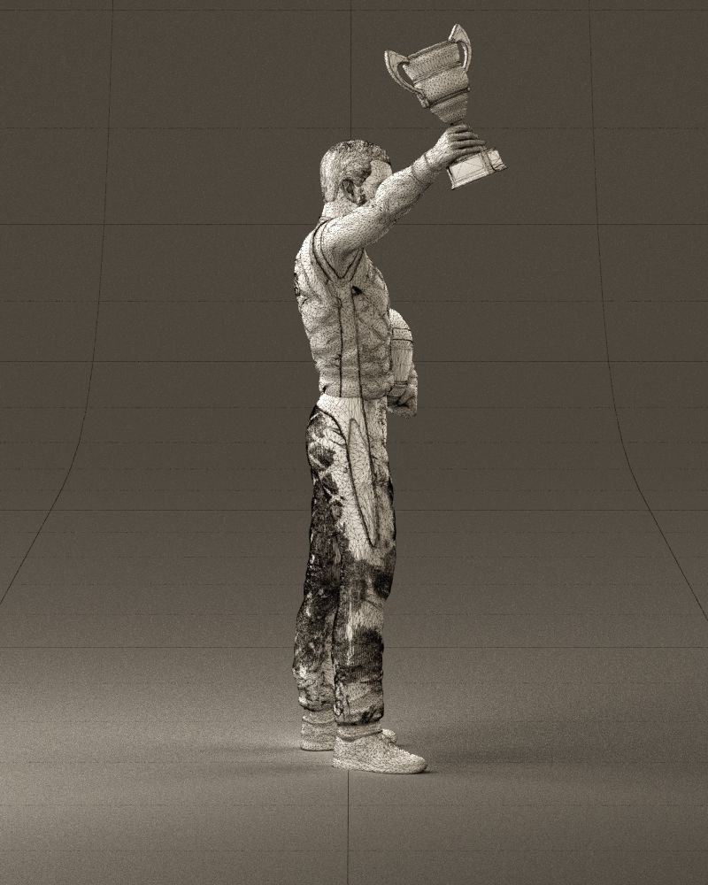 racer in white and cup 1100 3D model_28