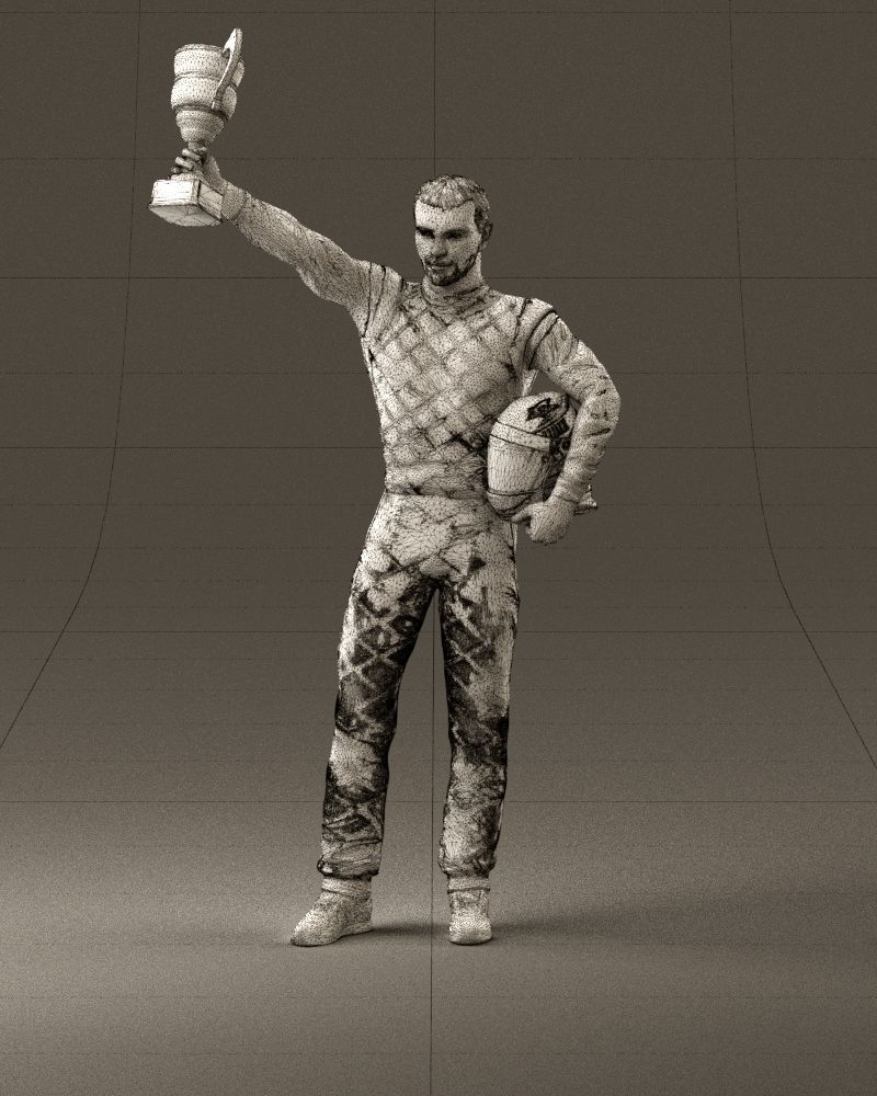 racer in white and cup 1100 3D model_35