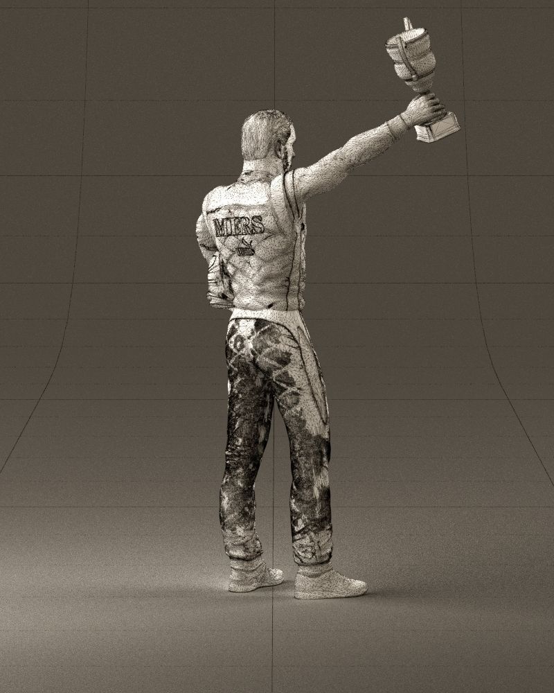 racer in white and cup 1100 3D model_29