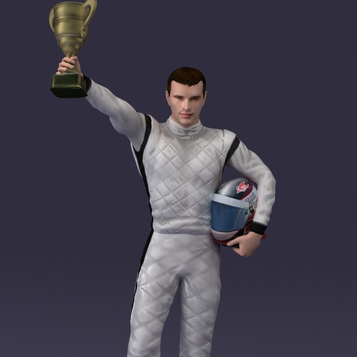 racer in white and cup 1100 3D model_37