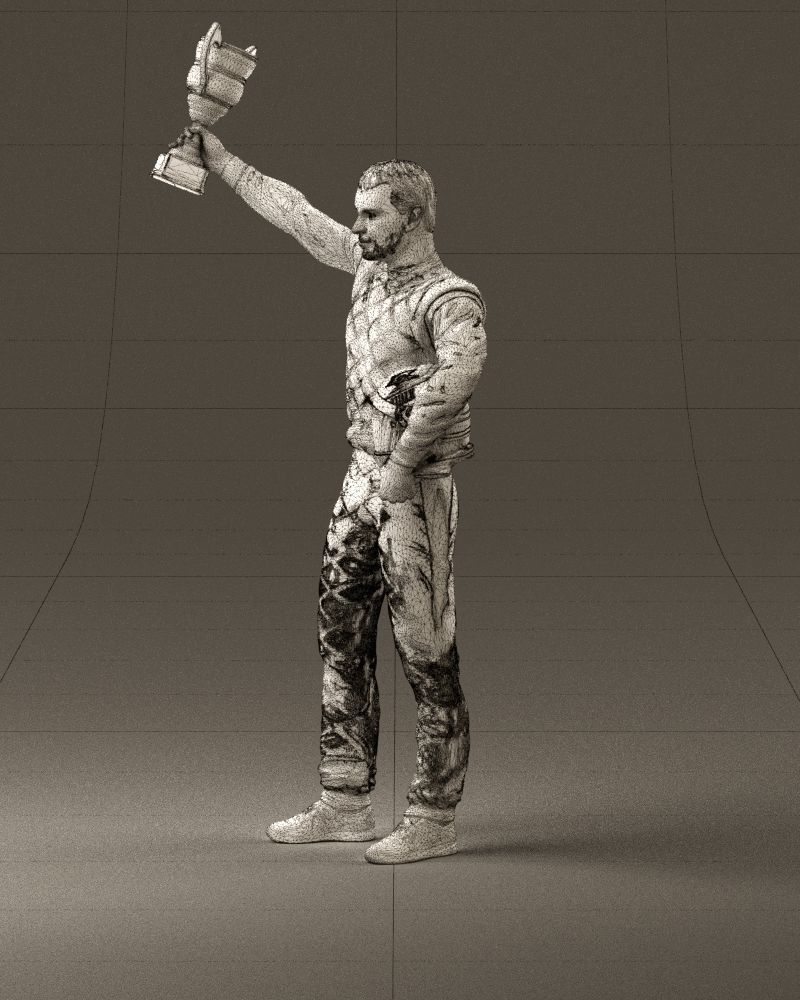racer in white and cup 1100 3D model_33