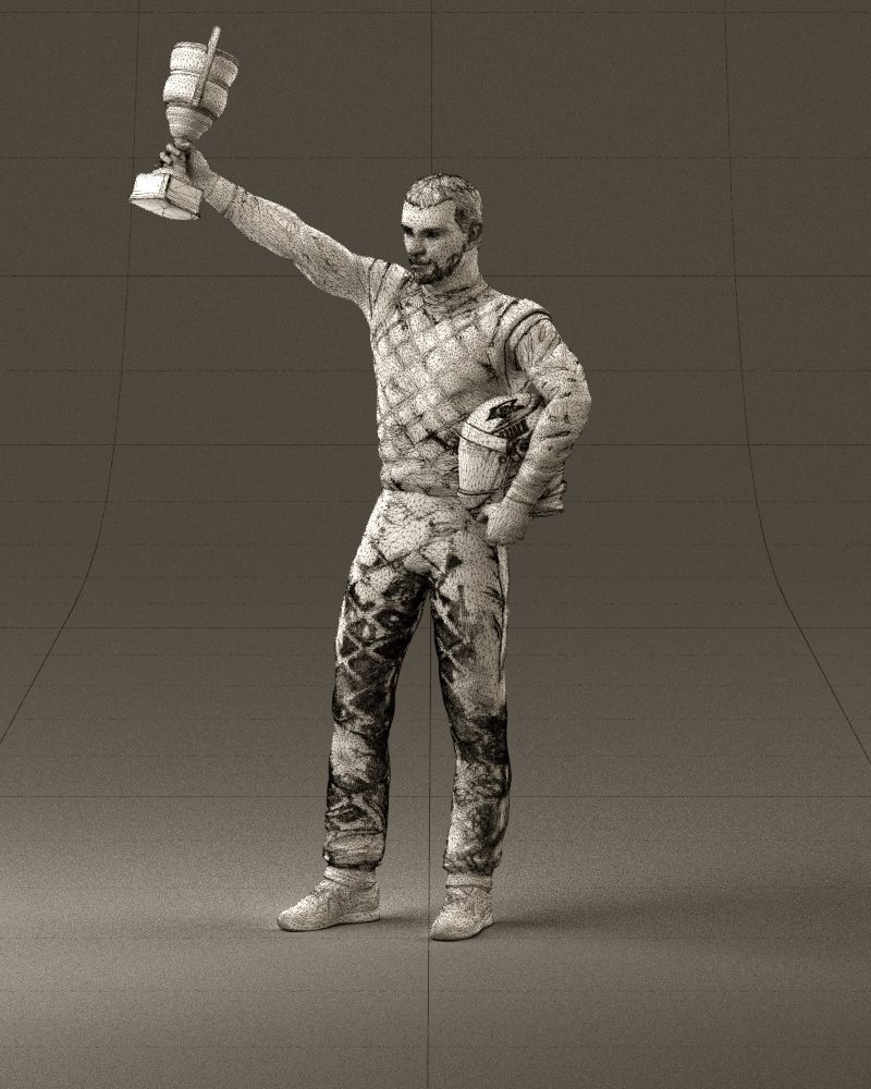 racer in white and cup 1100 3D model_34