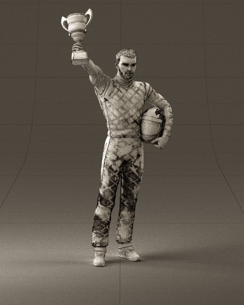 racer in white and cup 1100 3D model_26