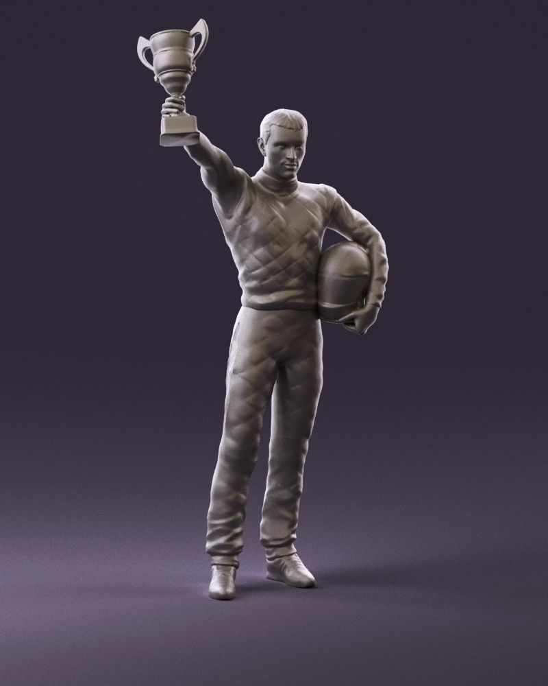 racer in white and cup 1100 3D model_14