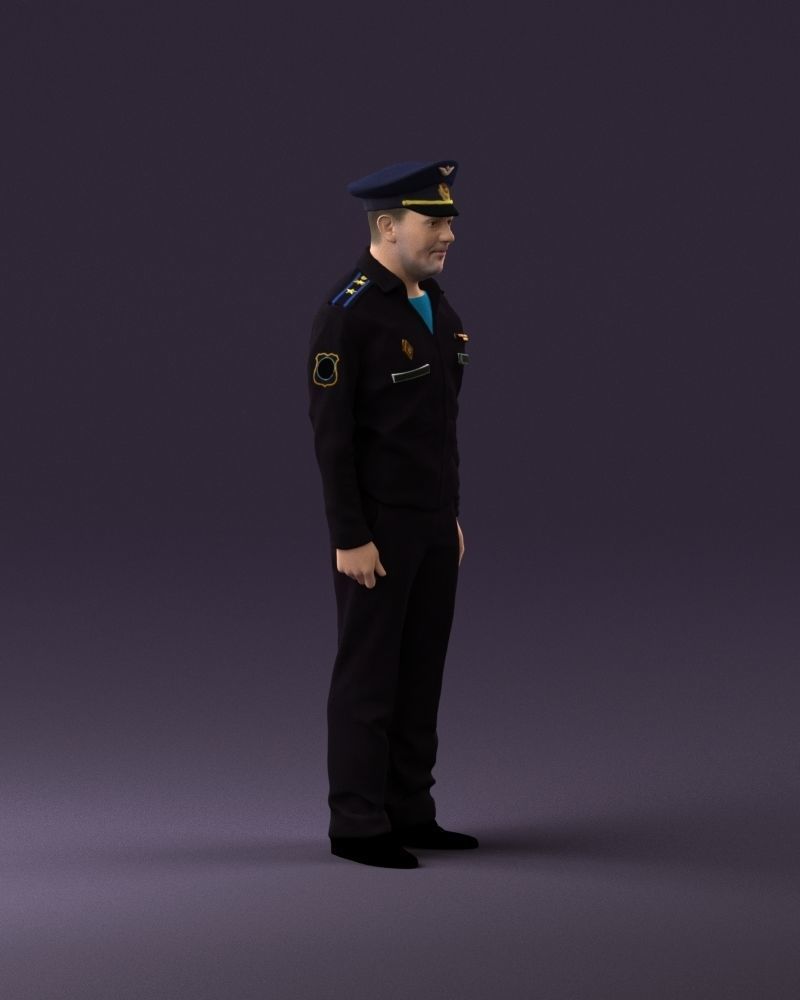 man in russian army blue uniform 1110 3D Print Ready 3D print model_15