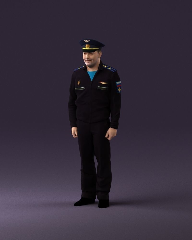 man in russian army blue uniform 1110 3D Print Ready 3D print model_22
