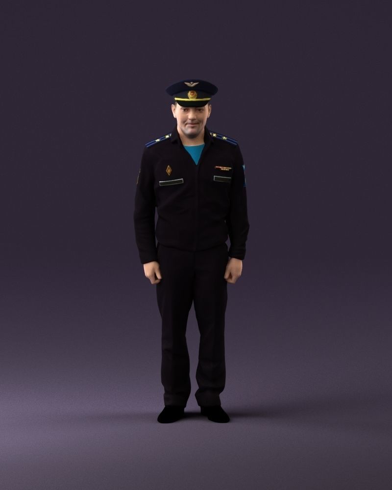 man in russian army blue uniform 1110 3D Print Ready 3D print model_12