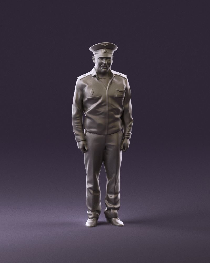 man in russian army blue uniform 1110 3D Print Ready 3D print model_1