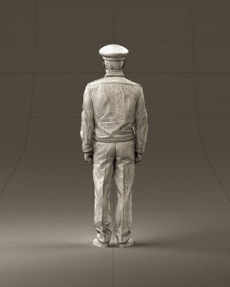man in russian army blue uniform 1110 3D Print Ready 3D print model_30