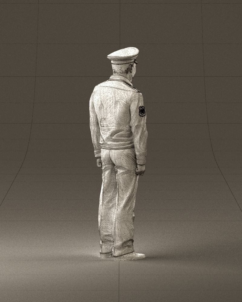 man in russian army blue uniform 1110 3D Print Ready 3D print model_29
