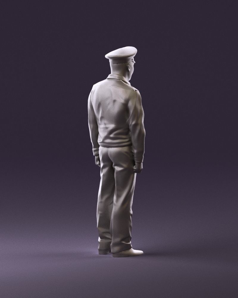 man in russian army blue uniform 1110 3D Print Ready 3D print model_5