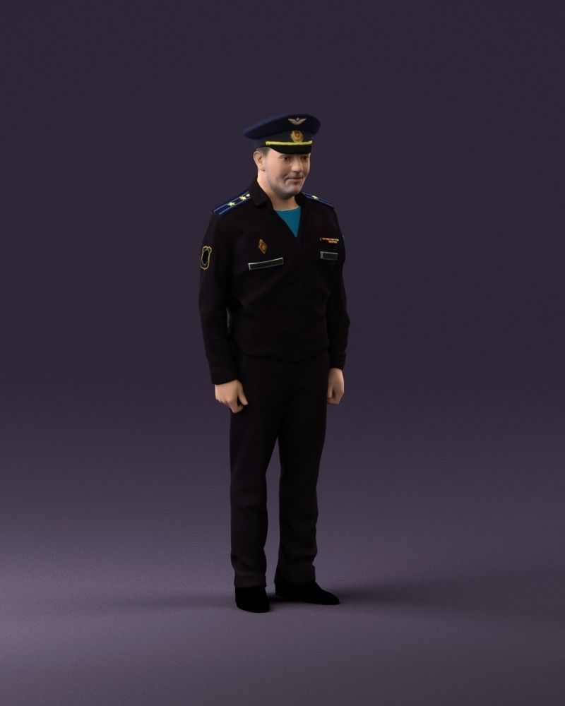 man in russian army blue uniform 1110 3D Print Ready 3D print model_14