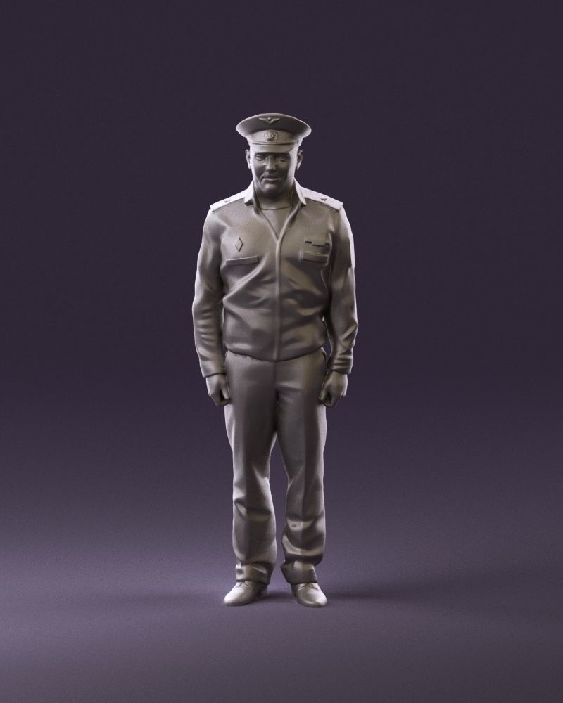 man in russian army blue uniform 1110 3D Print Ready 3D print model_11
