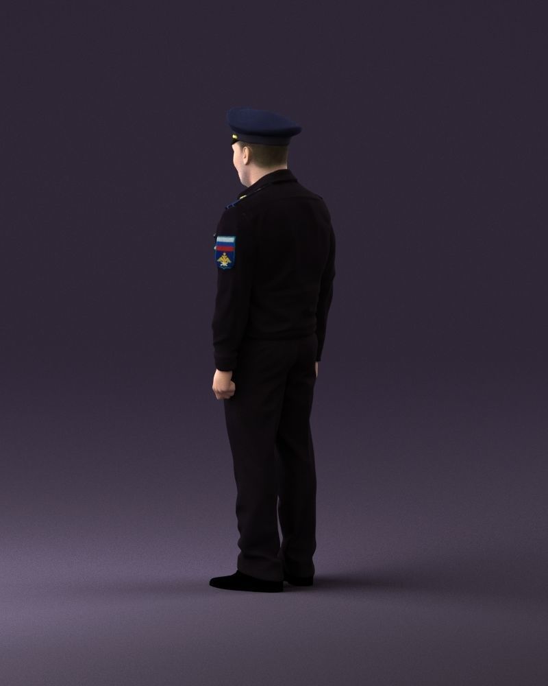 man in russian army blue uniform 1110 3D Print Ready 3D print model_19