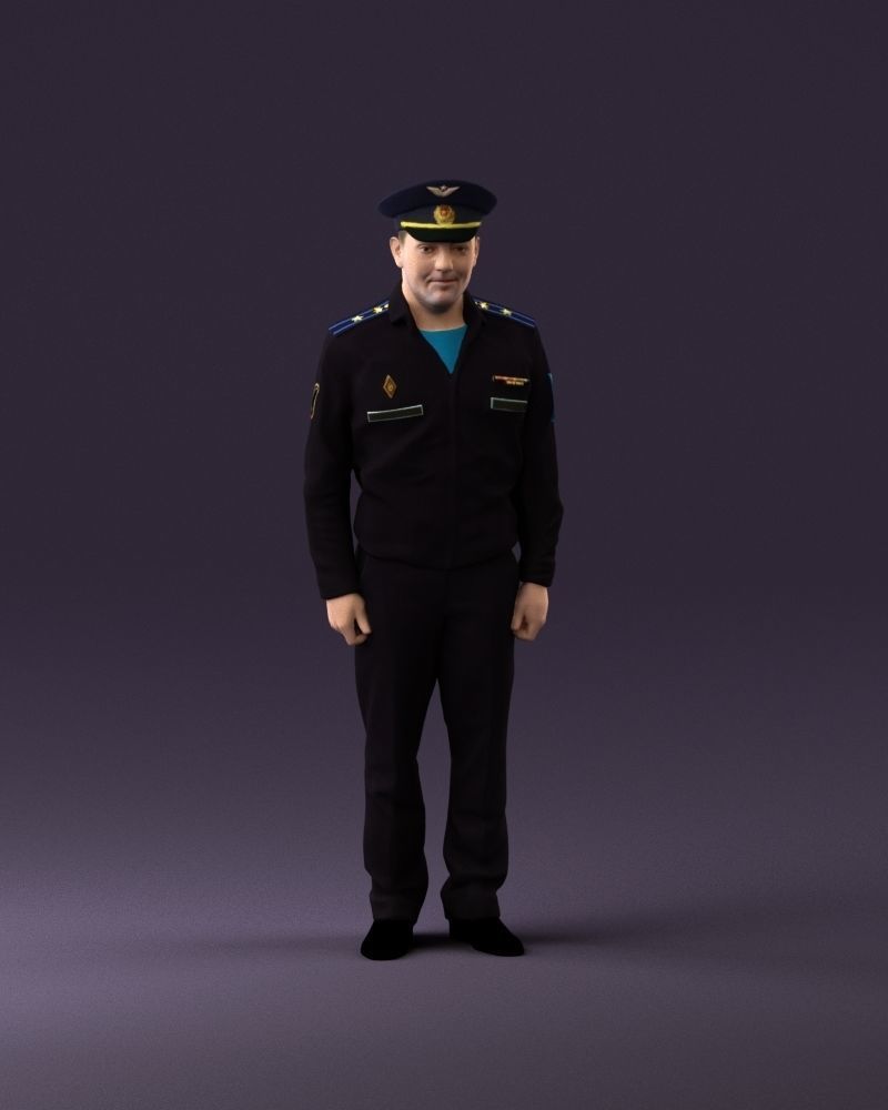 man in russian army blue uniform 1110 3D Print Ready 3D print model_13