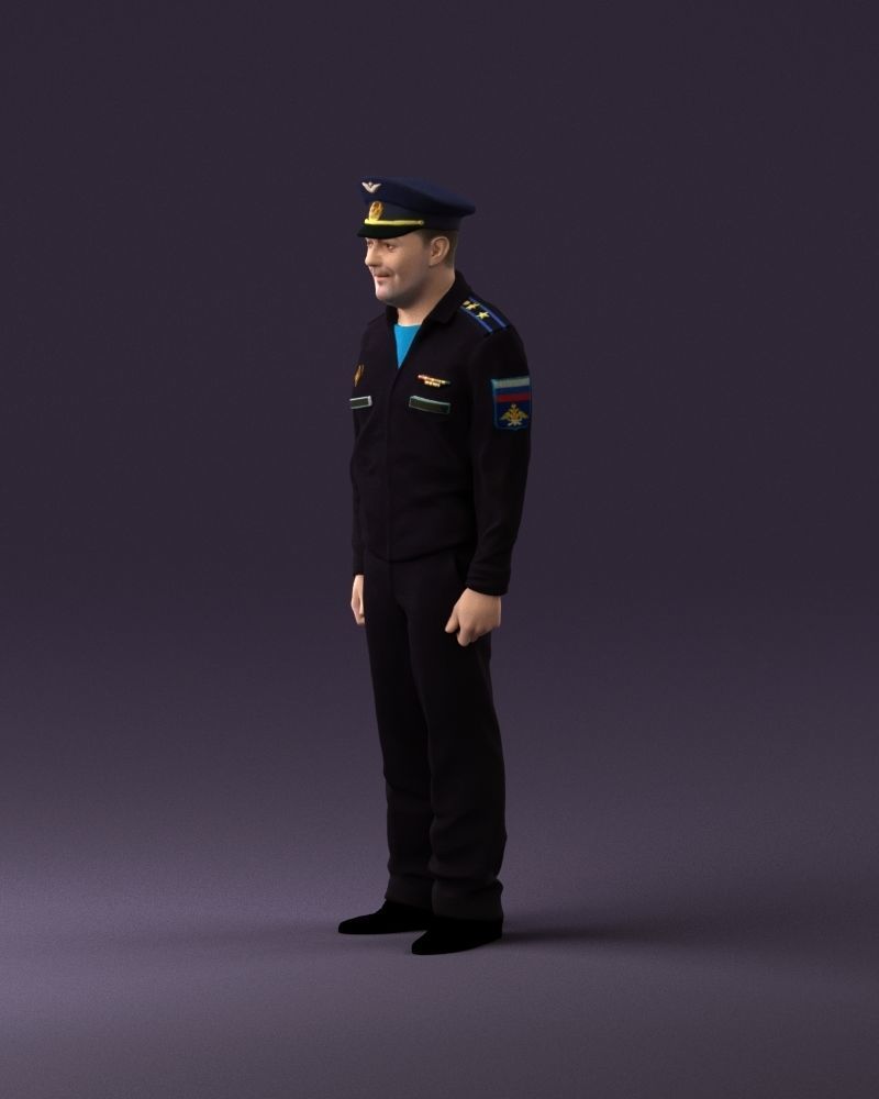 man in russian army blue uniform 1110 3D Print Ready 3D print model_21