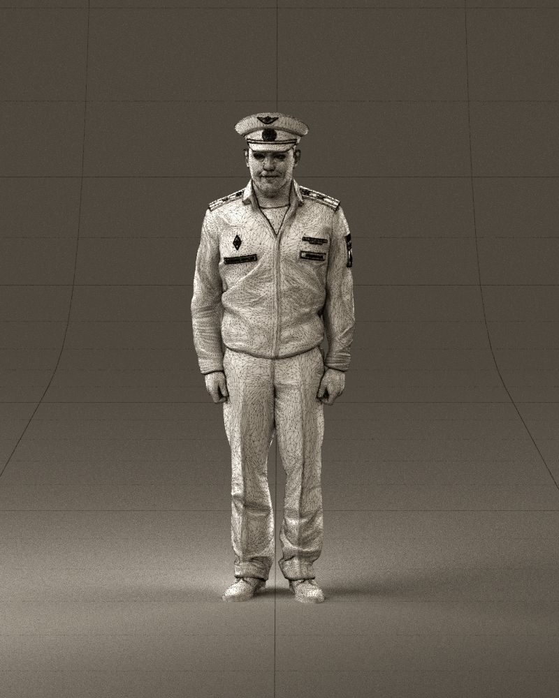 man in russian army blue uniform 1110 3D Print Ready 3D print model_35