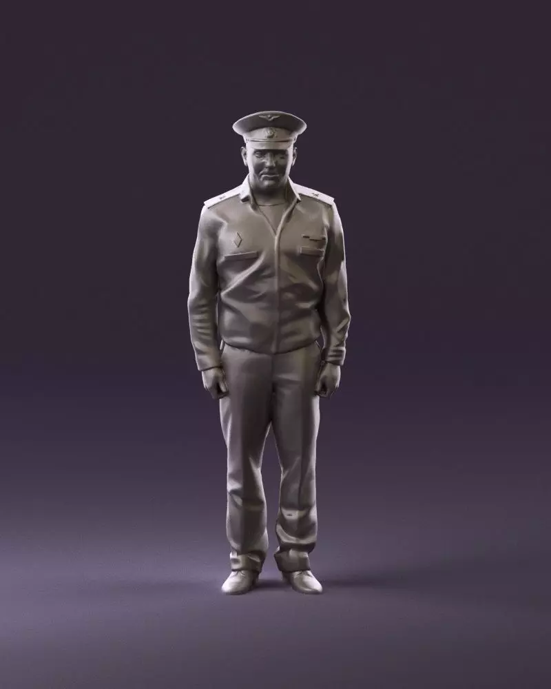 man in russian army blue uniform 1110 3D Print Ready 3D print model_0