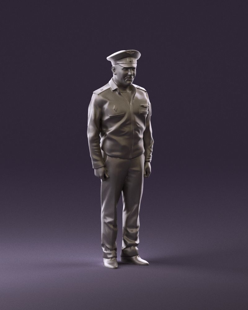 man in russian army blue uniform 1110 3D Print Ready 3D print model_2