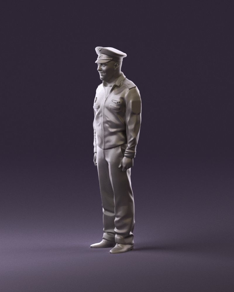 man in russian army blue uniform 1110 3D Print Ready 3D print model_9