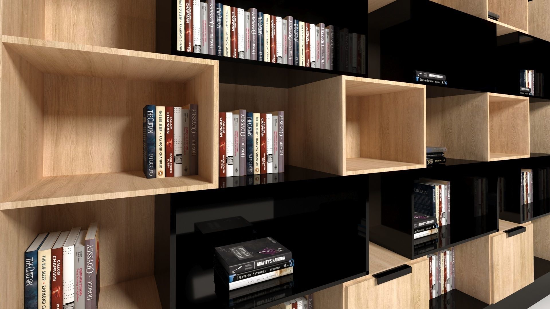 Book shelf 3D model 3D model_1