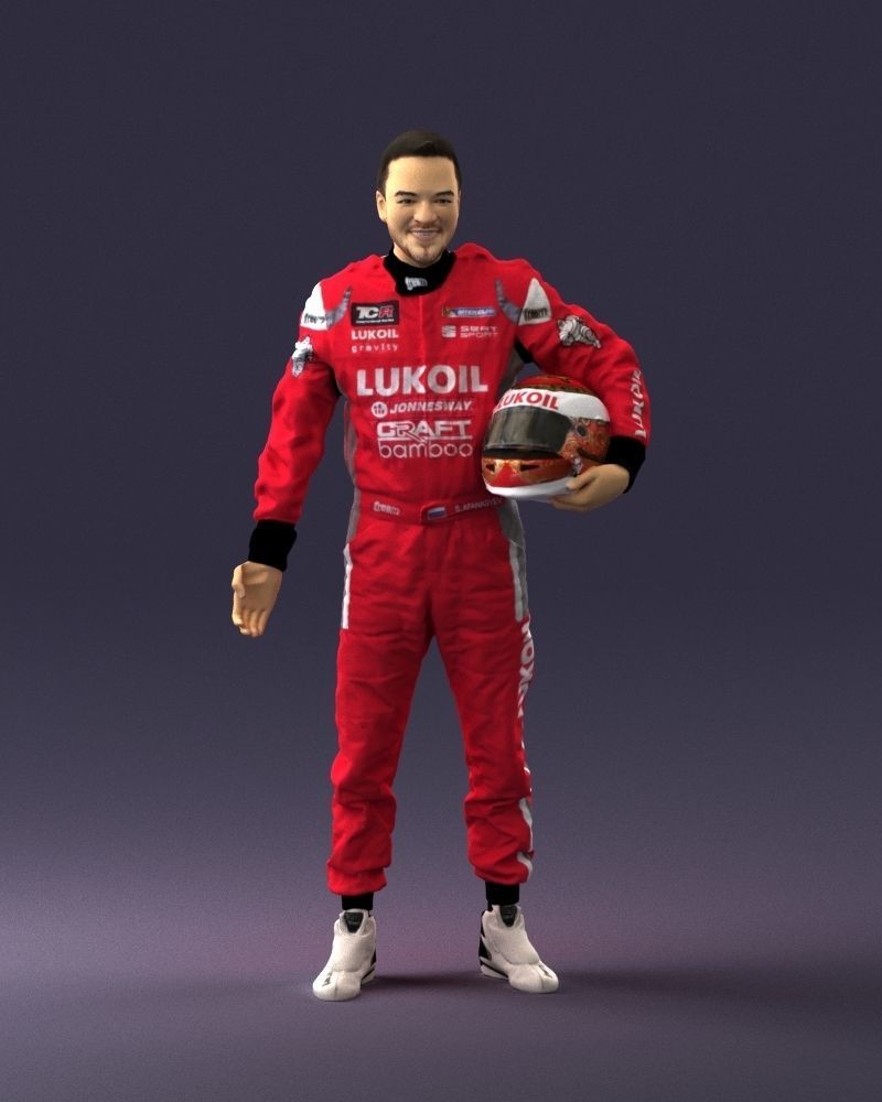 Male rider in the red overall 0276 3D model_3