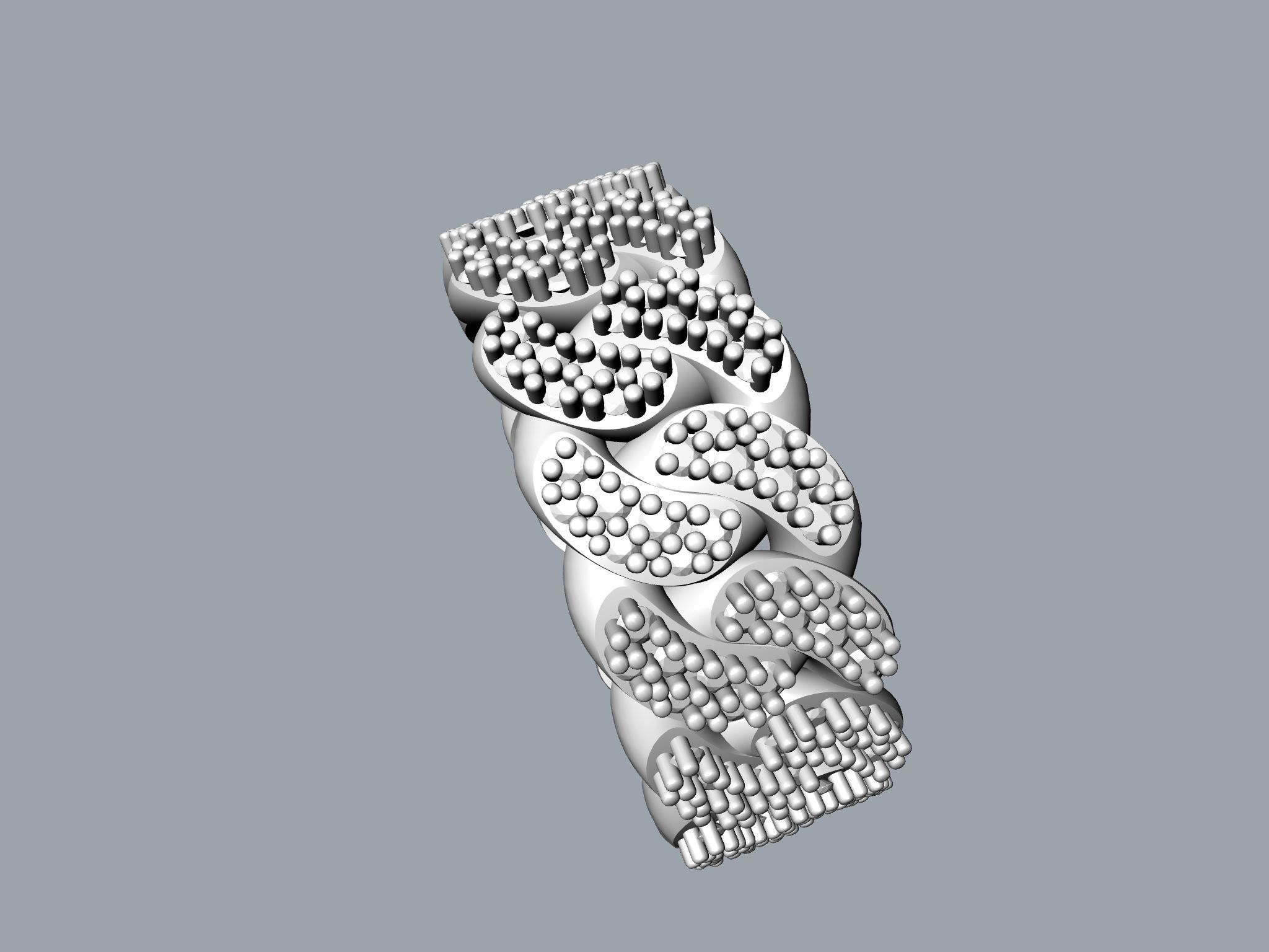 DIAMOND CUBAN LINK CHAIN STL VERIFIED 3D print model_4