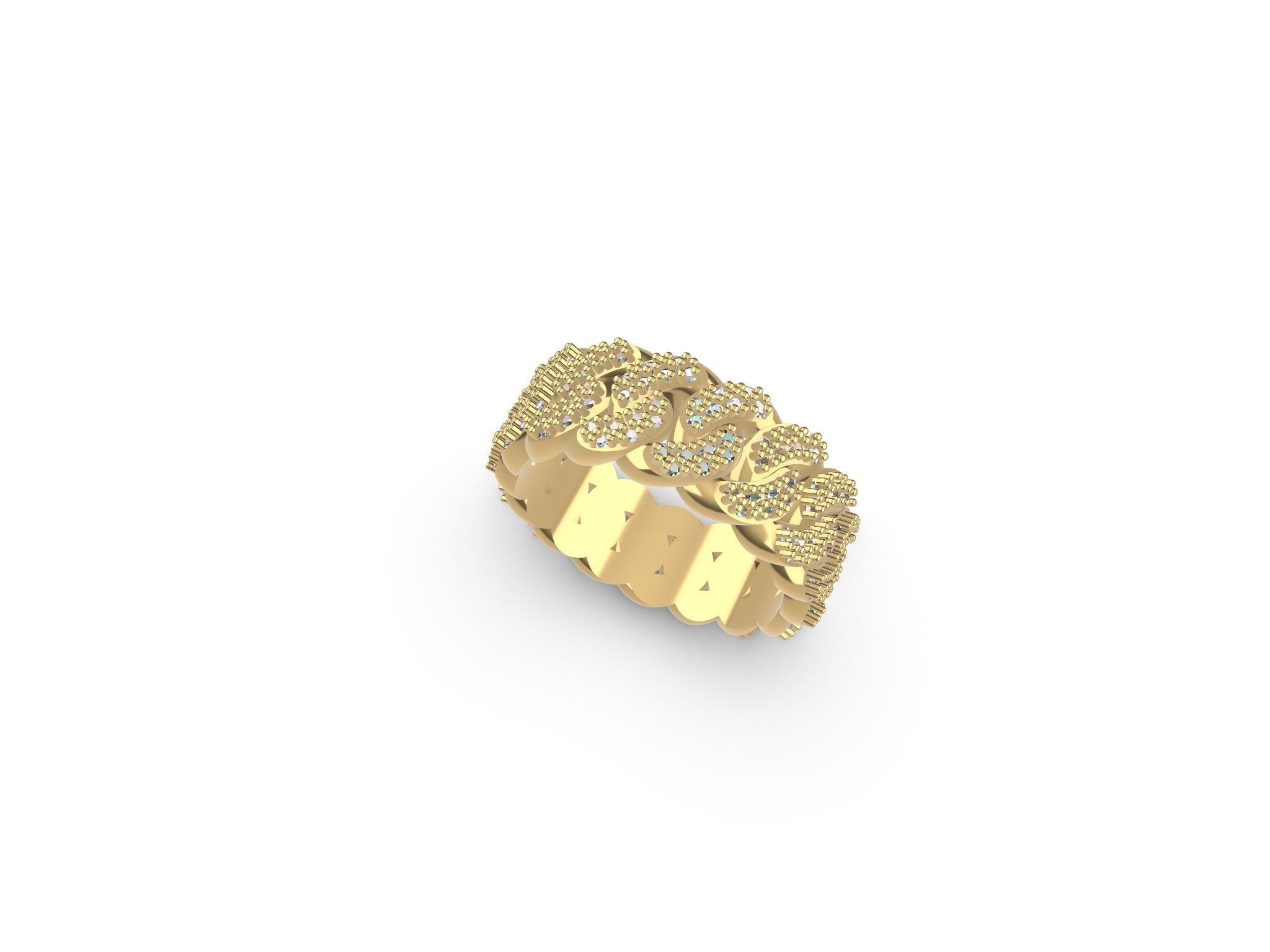 DIAMOND CUBAN LINK CHAIN STL VERIFIED 3D print model_5