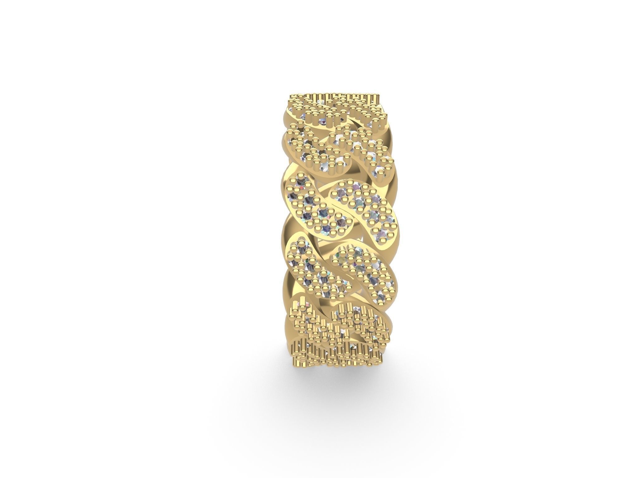 DIAMOND CUBAN LINK CHAIN STL VERIFIED 3D print model_1