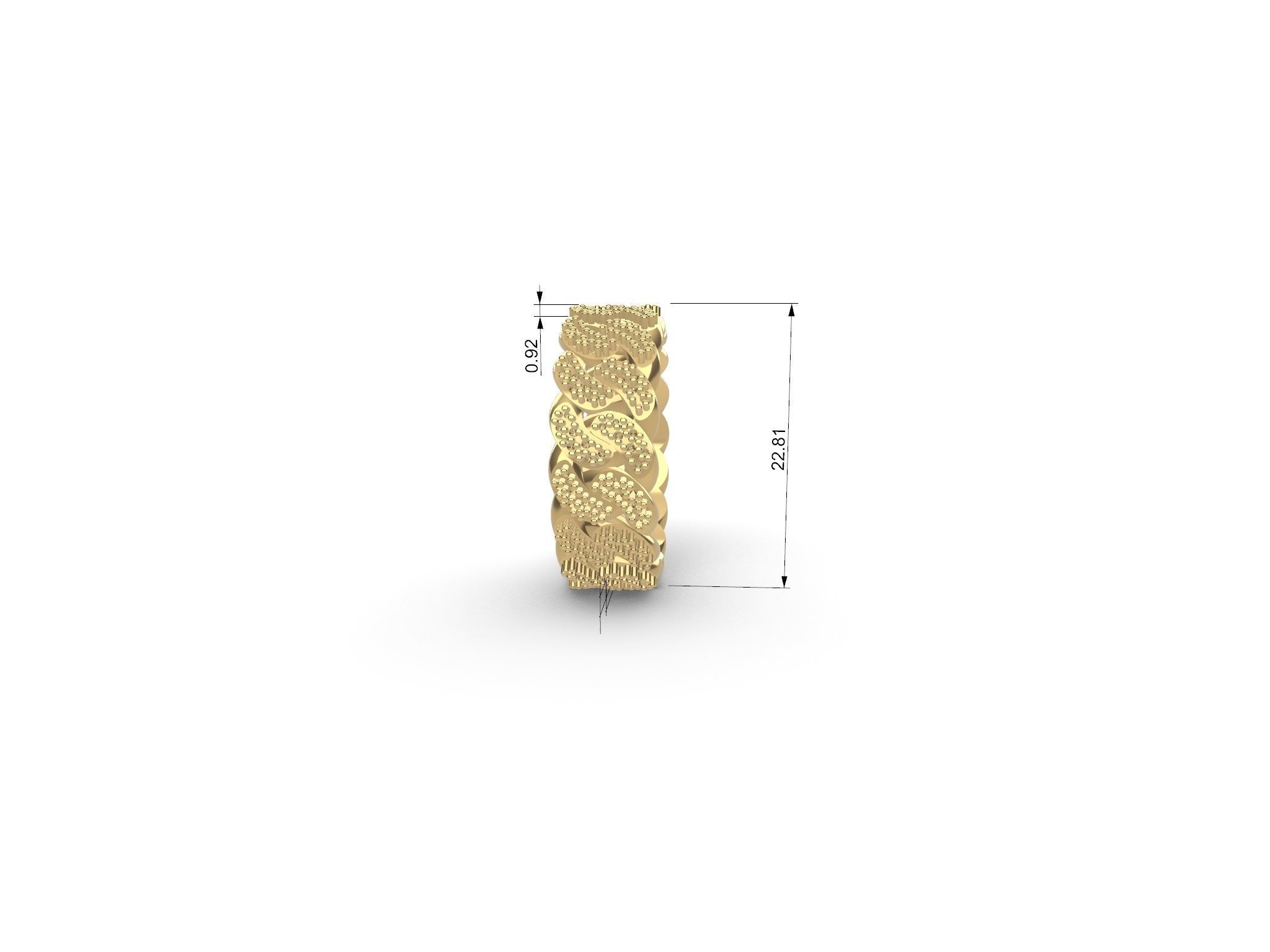 DIAMOND CUBAN LINK CHAIN STL VERIFIED 3D print model_17