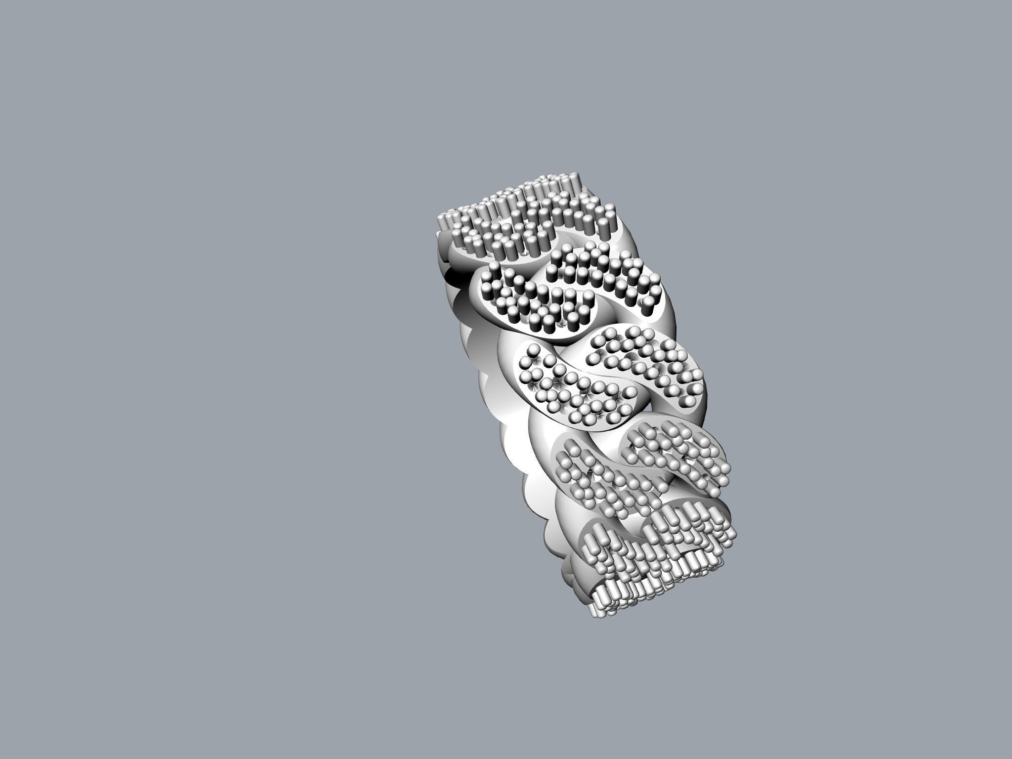 DIAMOND CUBAN LINK CHAIN STL VERIFIED 3D print model_10