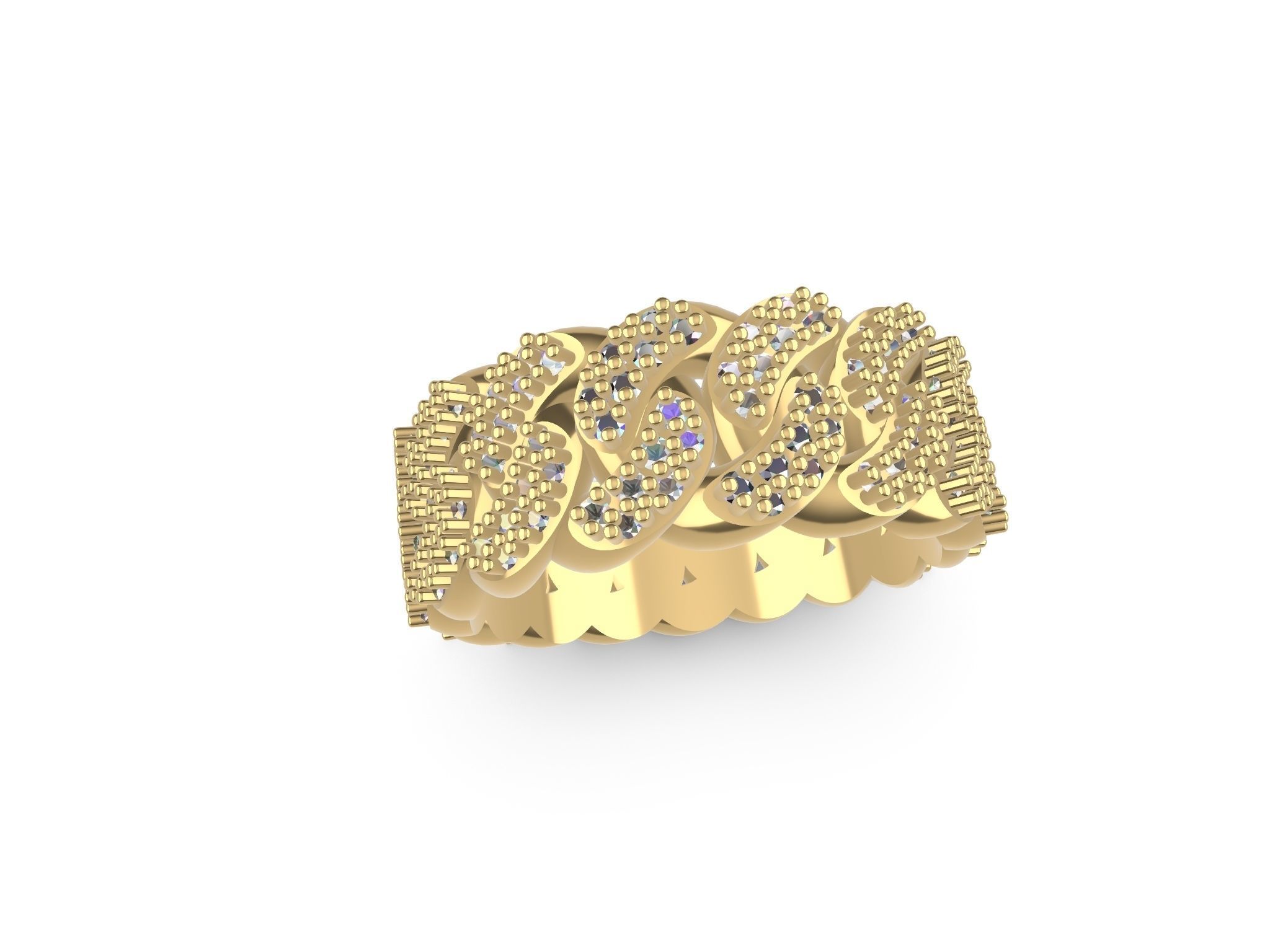 DIAMOND CUBAN LINK CHAIN STL VERIFIED 3D print model_29