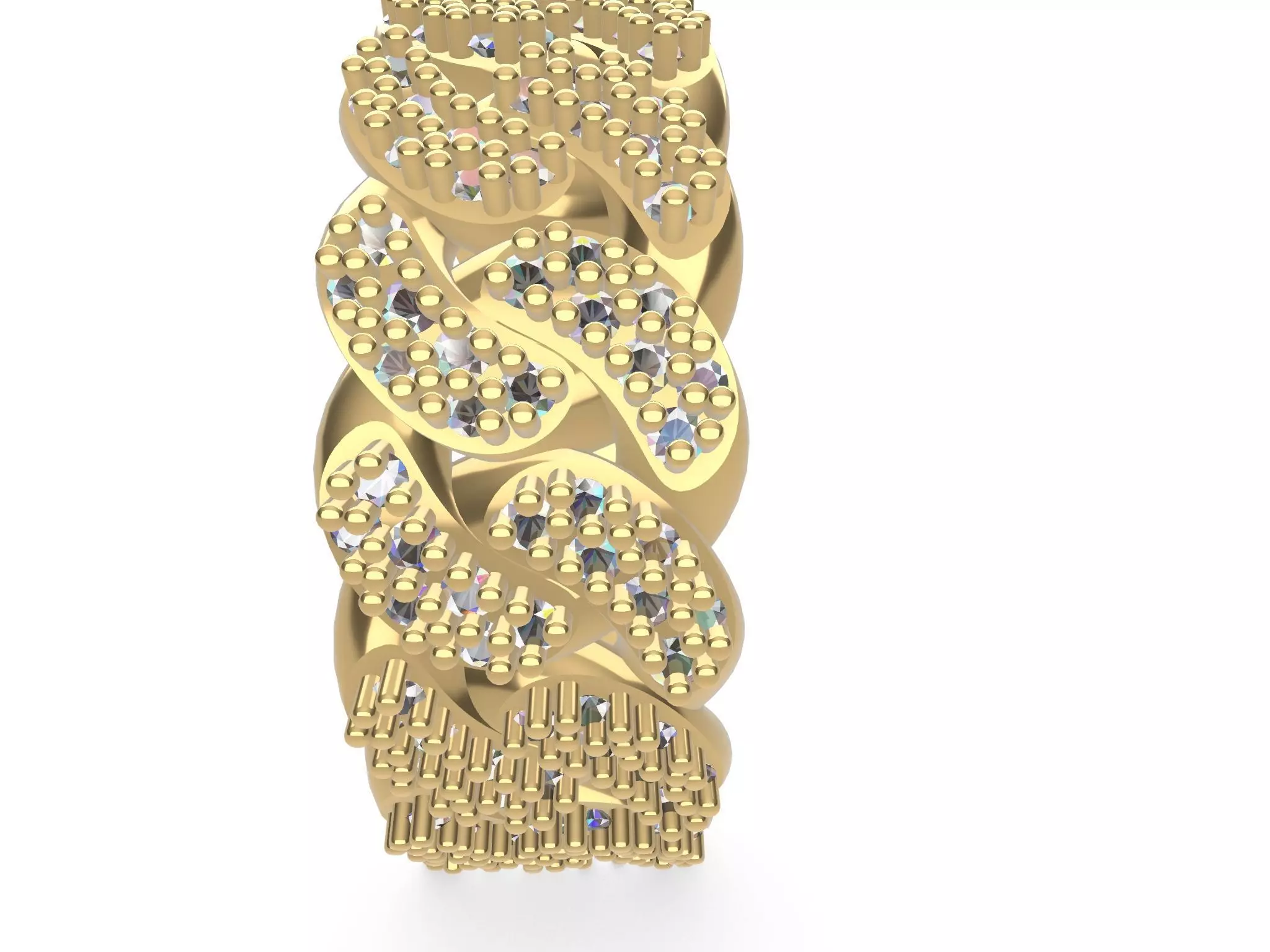 DIAMOND CUBAN LINK CHAIN STL VERIFIED 3D print model_0