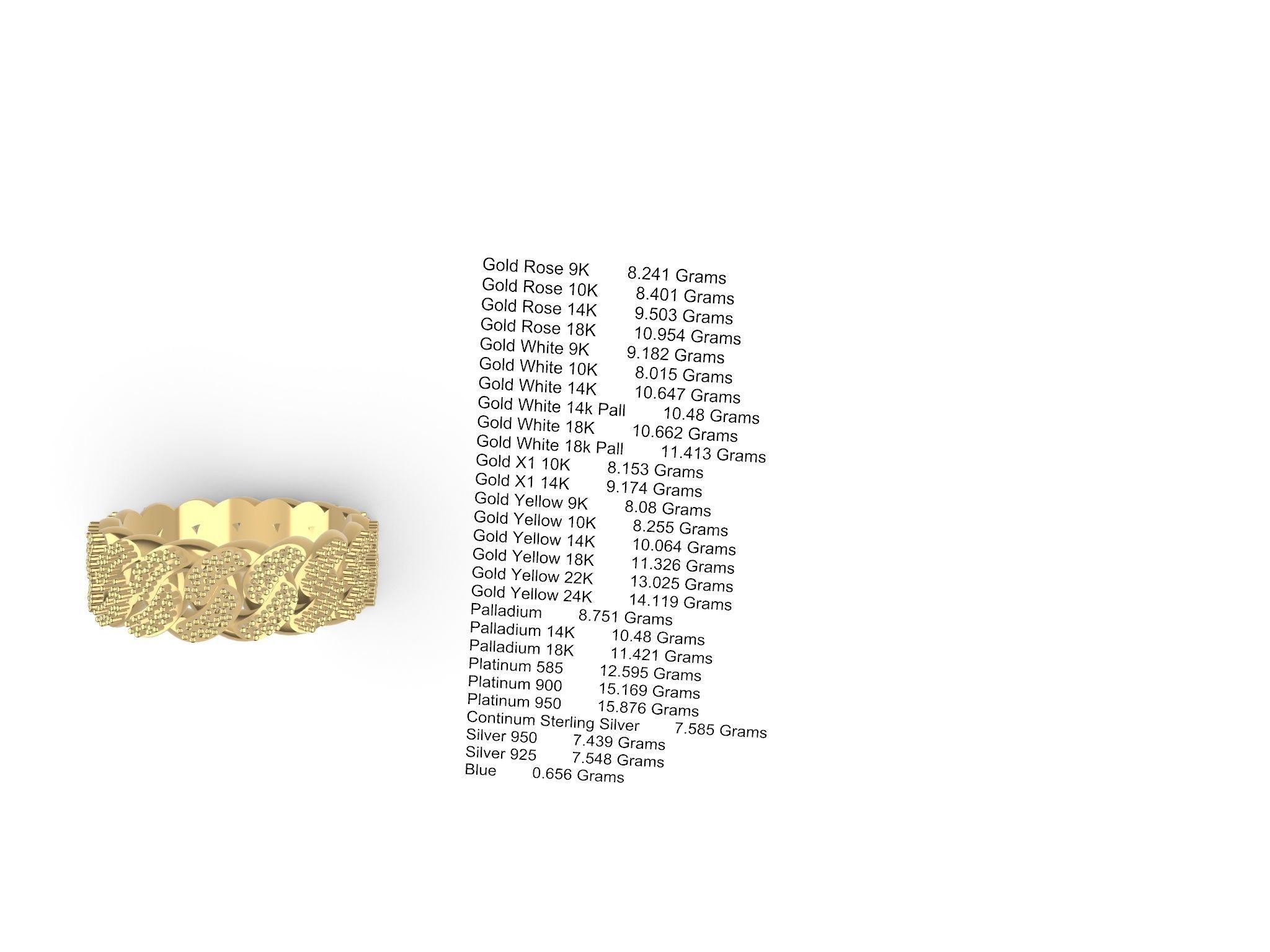 DIAMOND CUBAN LINK CHAIN STL VERIFIED 3D print model_13