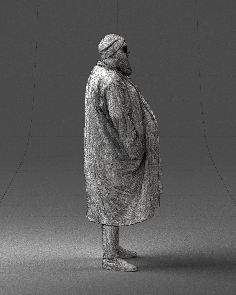 Man in black cloak 0325 3D model_14