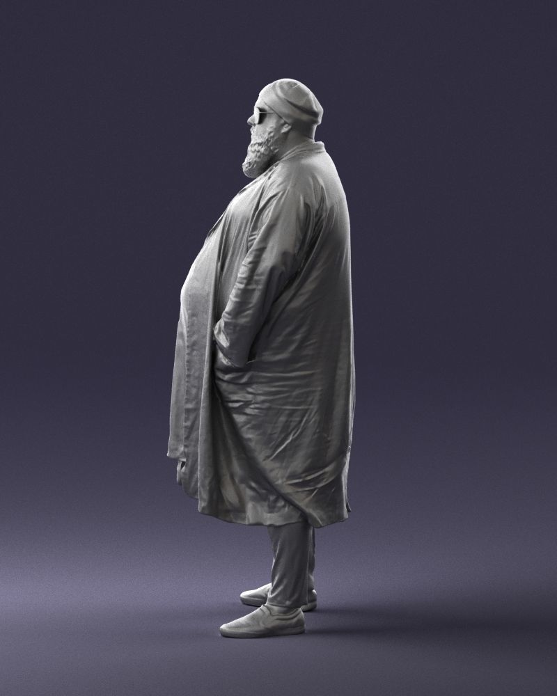 Man in black cloak 0325 3D model_25